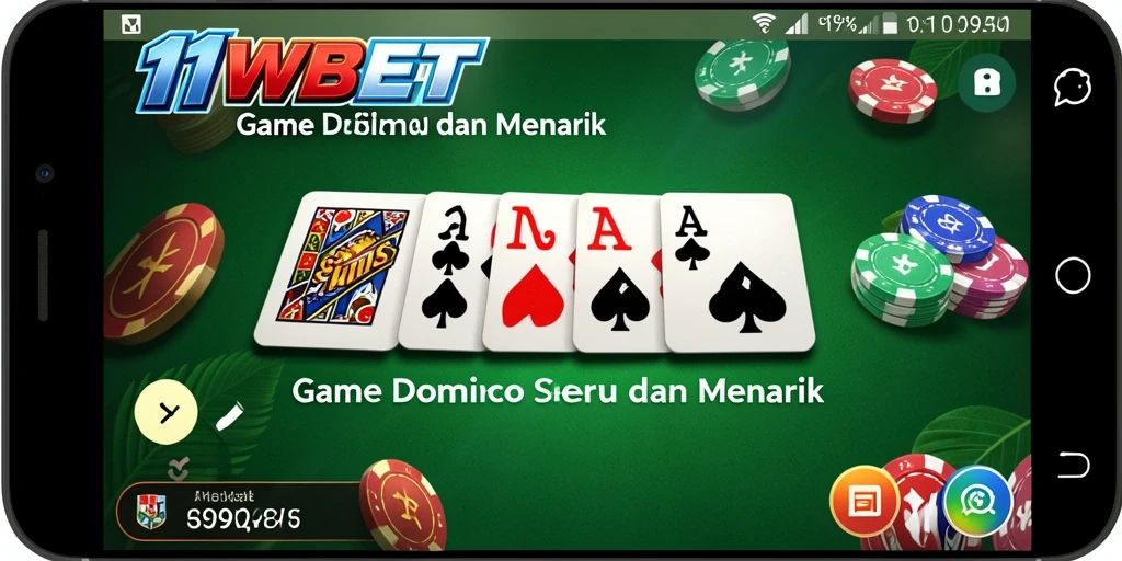 Tampilan gameplay Domino yang menarik dan mendebarkan di 11WBET.