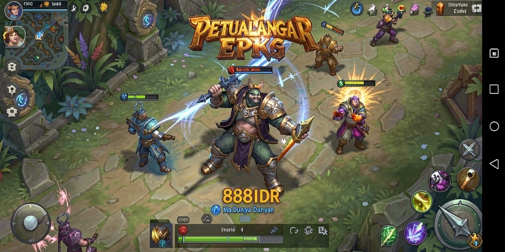 Screenshot gameplay 888IDR menampilkan aksi petualangan RPG yang mendebarkan.