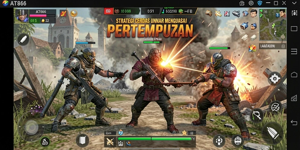 Tampilan gameplay AT866 yang mendebarkan dalam pertempuran strategi.