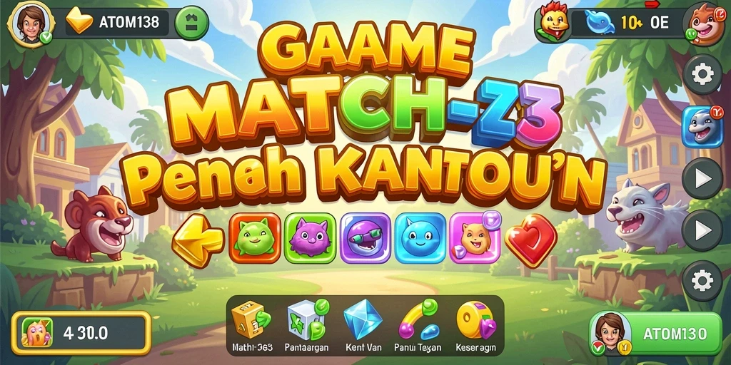 Tampilan gameplay menakjubkan dari ATOM138 dalam kategori Match-3.