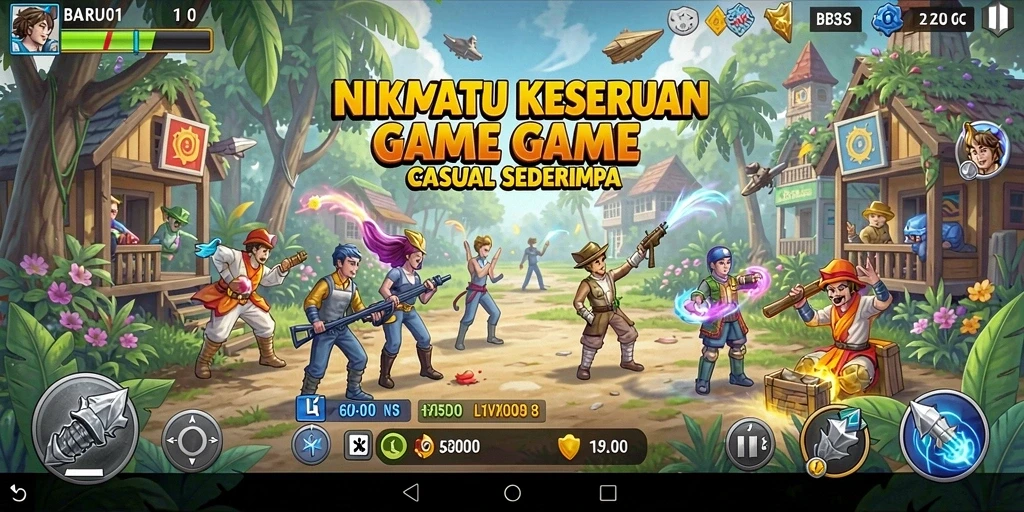 Tampilan gameplay BARU01 yang ceria dan menghibur.