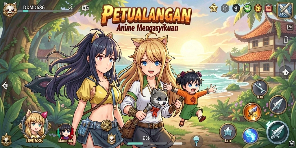 Screenshot DMD686 menampilkan aksi seru dalam dunia anime.