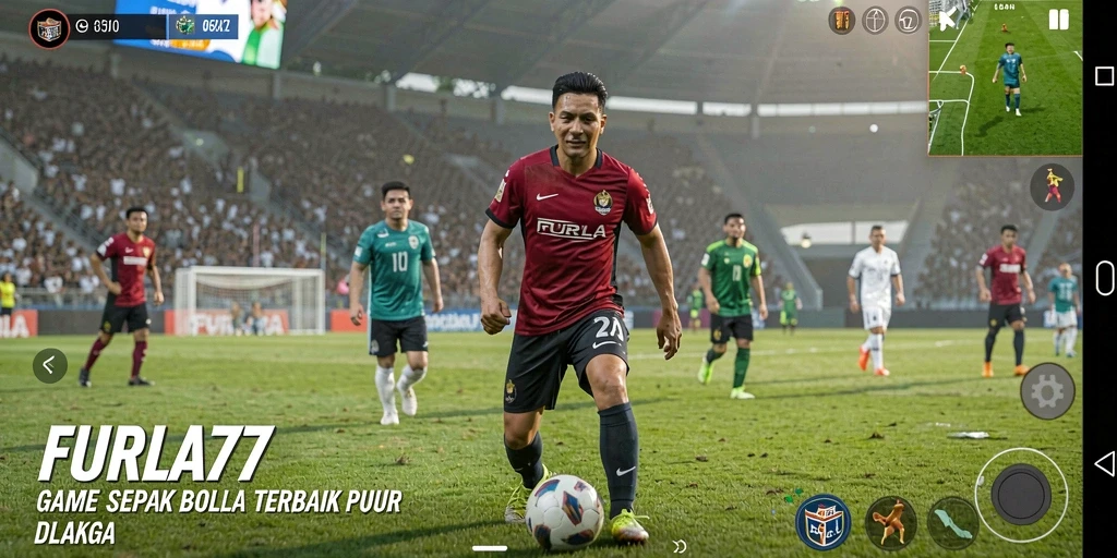 Tampilan gameplay FURLA77 yang seru dengan aksi sepak bola.