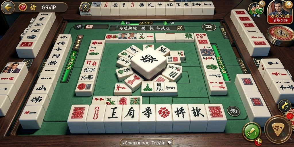 Tampilan gameplay G9VIP yang menampilkan papan Mahjong yang menarik.