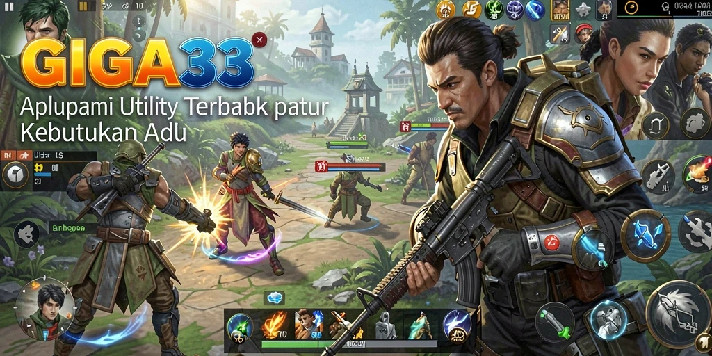 Screenshot utama GIGA33 menampilkan tampilan antarmuka aplikasi Utility yang bersih dan sederhana.