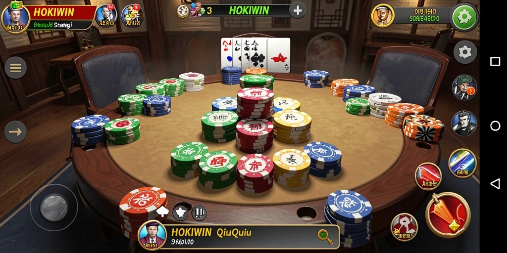 Tampilan gameplay seru HOKIWIN dalam QiuQiu.