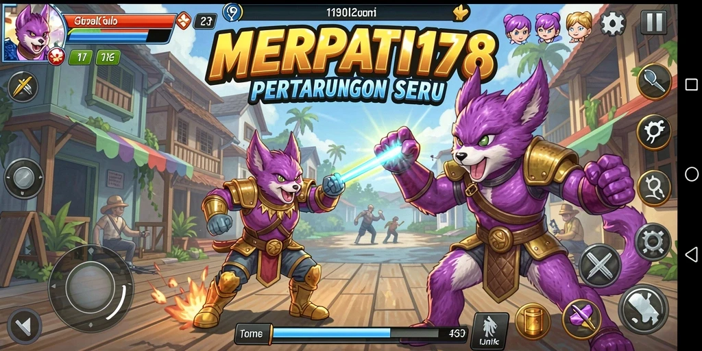 Tangkapan layar pertarungan seru dalam MERPATI178 dengan karakter yang beraksi.