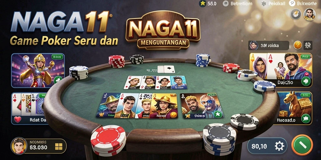 Gameplay Poker seru di NAGA11 dengan fitur interaktif.