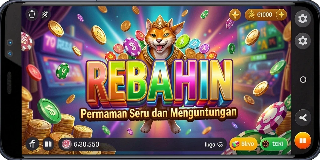 Tampilan gameplay seru dari REBAHIN dengan fitur slot menarik.