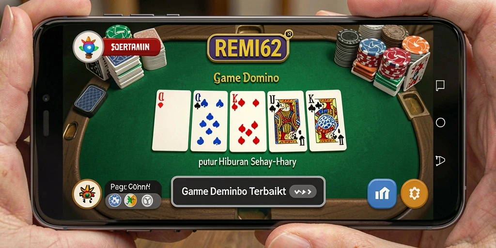 Tampilan utama gameplay Domino yang menarik di REMI62.
