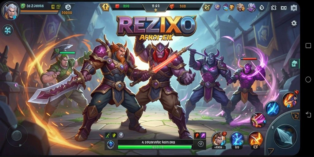 Tampilan gameplay seru dan strategi intens dalam REZIXO.