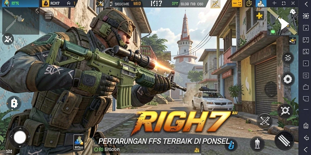 Tampilan aksi mendebarkan dari permainan RICH7 dengan grafik luar biasa.