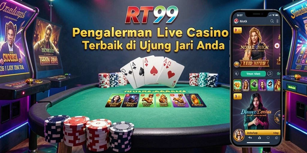 Screenshot gameplay RT99 yang menampilkan dealer langsung dan interaksi pemain.