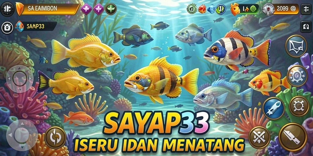 Tampilan gameplay menarik dari SAYAP33 saat menembak ikan.