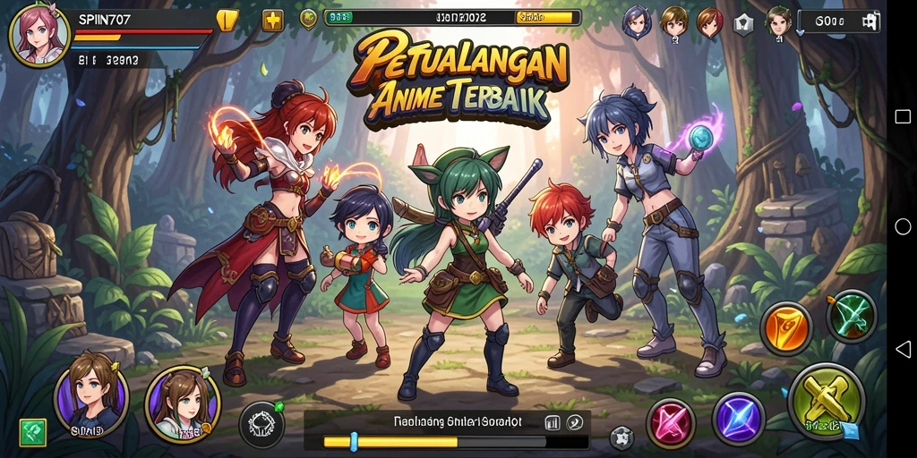 Tampilan gameplay SPIN707 yang penuh aksi dan petualangan anime.