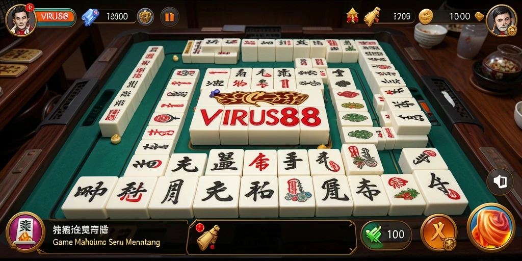 Tampilan gameplay Mahjong yang menarik dan penuh tantangan di VIRUS88.