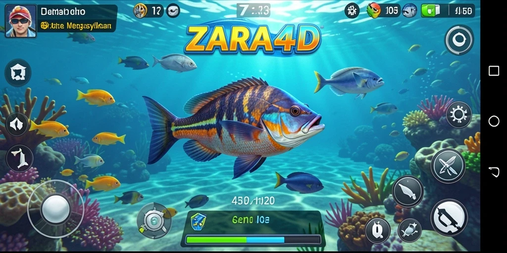 Screenshot ZARA4D menunjukkan serunya gameplay Tembak Ikan.